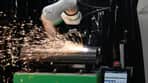 Cobot cutting a dome