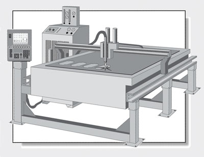 Plasma cutting machine illustration