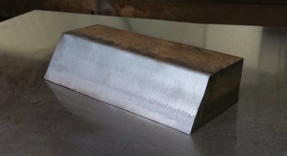 Image of single bevel on 51mm metal