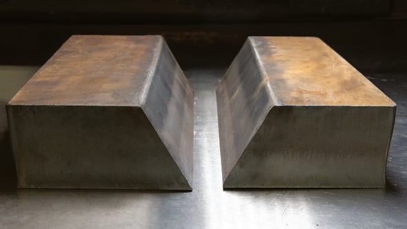 Image of finished bevel cut