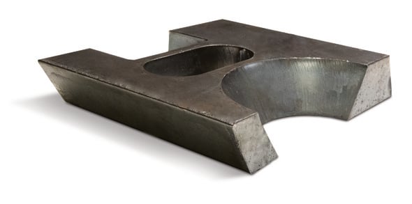 Image of H sample cut with bevels