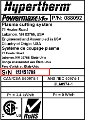 n&uacute;mero de s&eacute;rie de sistemas Powermax