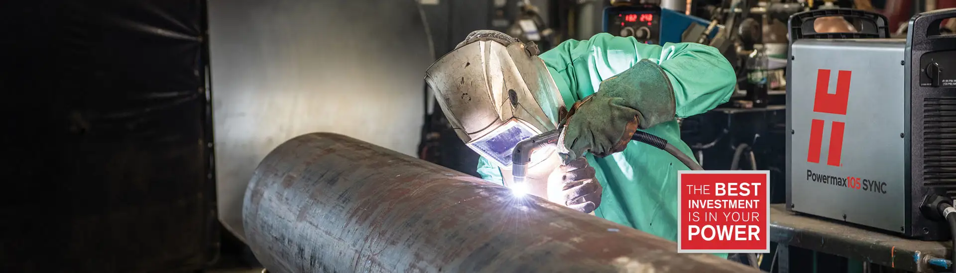 Image of banner with hand cutting