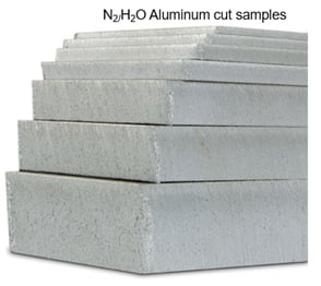 Plasma cutting aluminum N2/H20 cut sample