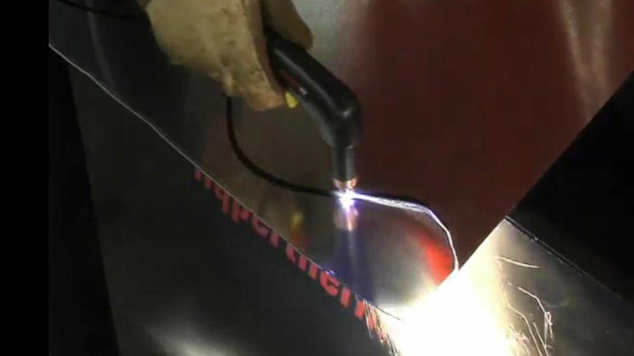 Powermax45 vs. shears cutting sheet metal