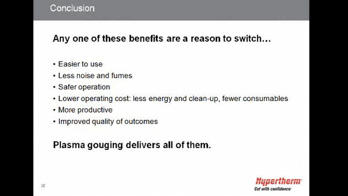 Gouging with air plasma