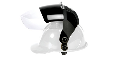 Dual face shield helmets for slotted hard hats