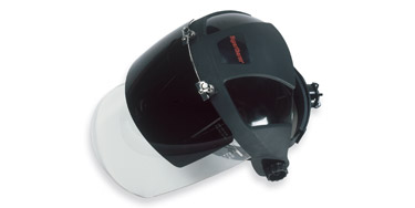 Operator face shield helmets