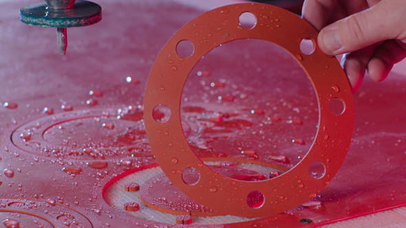 Rubber gasket cut sample using HyPrecision Predictive pump